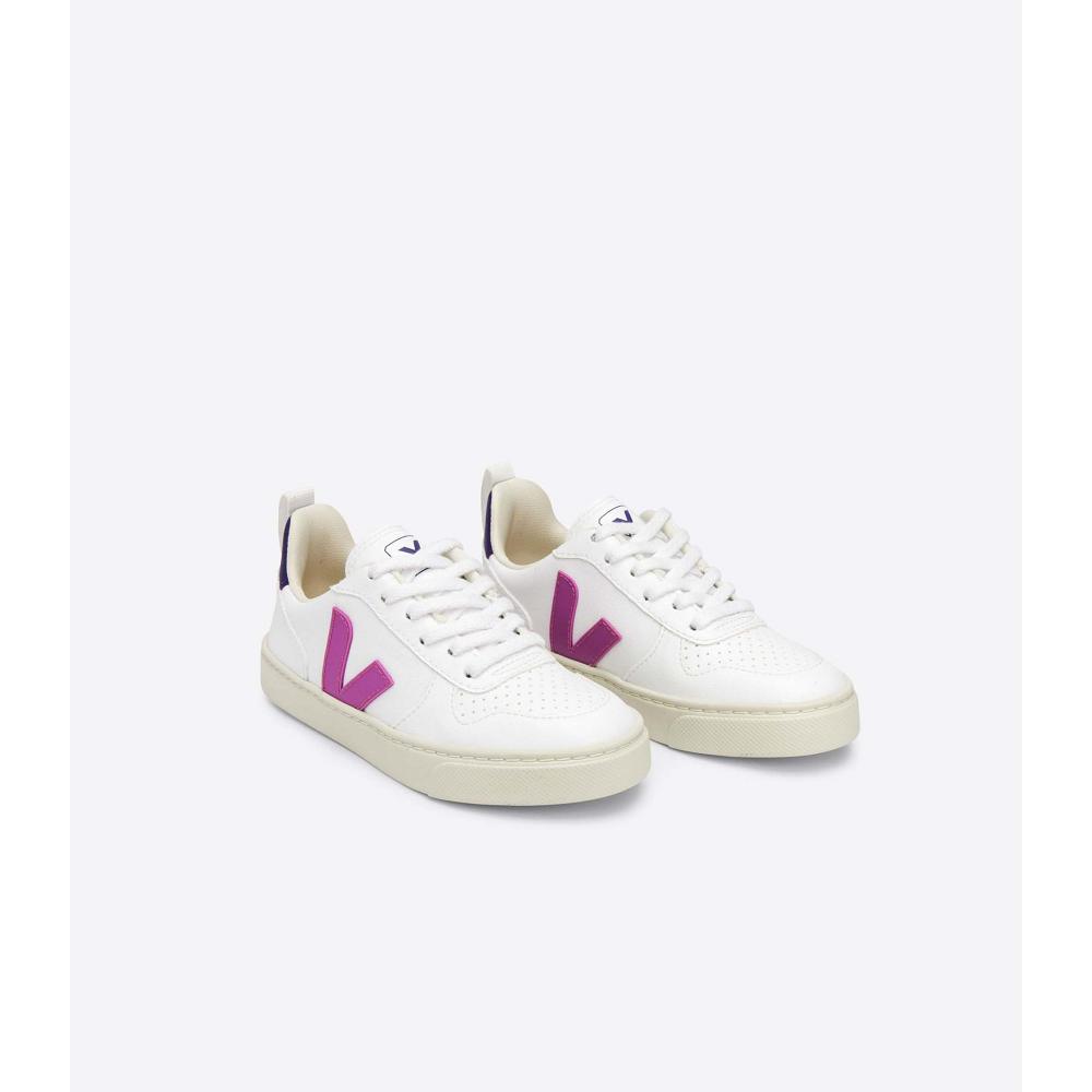 Veja V-10 LACES CWL Schoenen Kinderen White/Purple | NL 793MQZ